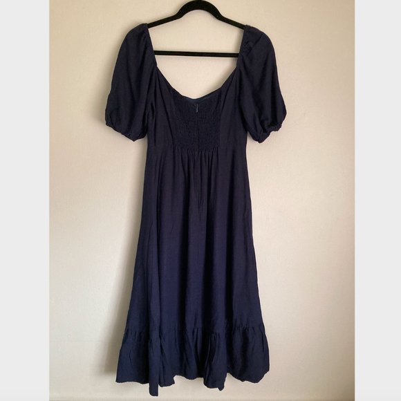 O.P.T. Violetta Midi Dress Navy Sz. S - Picture 8 of 10